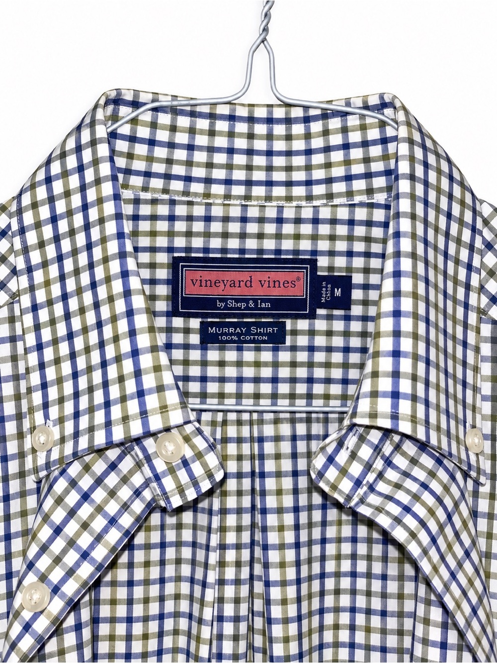 Vineyard Vines Plaid Button-Down Shirt - Blue & Olive